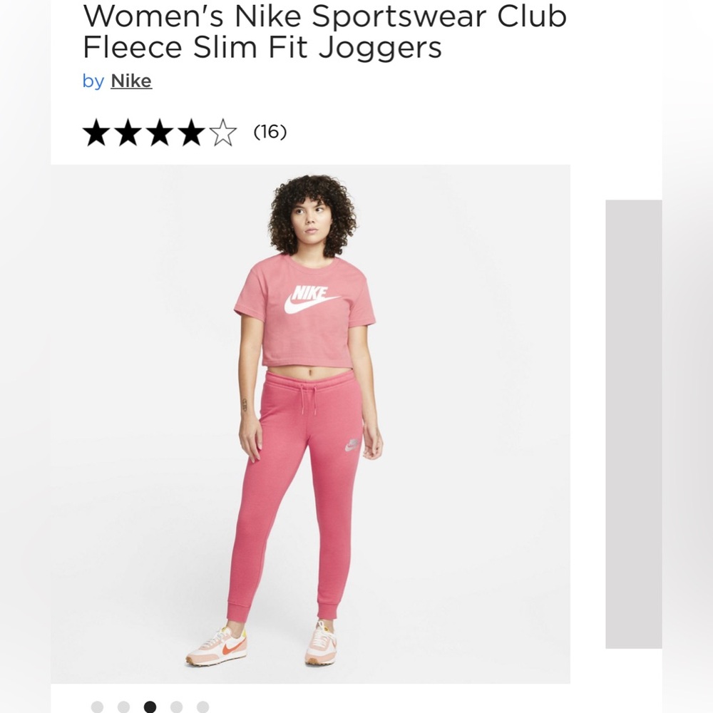Nike women’s sportswear club slim fit fleece joggers Archaeo Pink medium soft